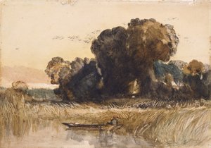Punt zwischen Schilf von John Sell Cotman