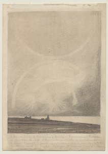 Recto: Ein Effekt des Parhelions, gesehen vom Leuchtturm von Hunstanton am 6. Juli 1816 von John Sell Cotman