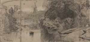 Flusslandschaft, wahrscheinlich in der Nähe von Thorpe, Norfolk von John Sell Cotman