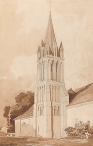 Südostansicht der Kirche von Ifs, bei Caen, Normandie von John Sell Cotman