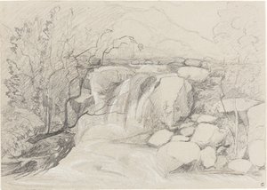Wasserfall mit Felsen von John Sell Cotman