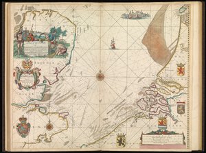 Eine Karte der Seeküsten von England, Flandern und Holland, ca. 1672 von John Seller