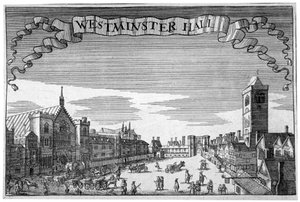 Ansicht von Westminster Hall und New Palace Yard, London, ca. 1648