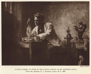Alfred Gilbert, englischer Bildhauer von John Seymour (after) Lucas