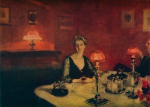 Ein Abendessenstisch bei Nacht von John Singer Sargent