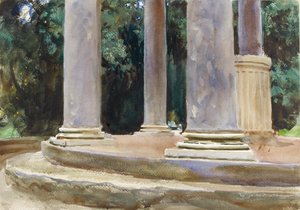 Eine Ansicht zwischen den Säulen eines Tempietto, spätes 19. Jahrhundert von John Singer Sargent