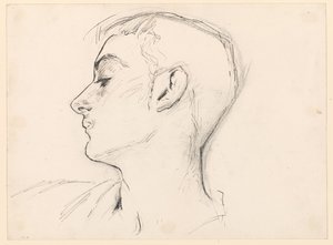 Kopf eines jungen Mannes (Albert de Belleroche) im Profil von John Singer Sargent