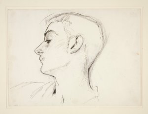 Kopf eines jungen Mannes im Profil von John Singer Sargent