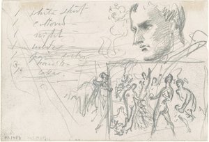 Napoleonischer Kopf und Urteil des Paris [verso]