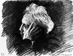 Porträt von Gabriel Fauré (1845 - 1924), französischer Komponist. Kohlezeichnung von seinem Freund John Singer Sargent (1898) von John Singer Sargent