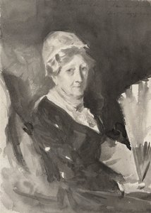 Porträt von Mrs. Frederick Mead mit einem Fächer von John Singer Sargent