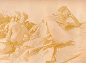 Liegende Figuren David im Lager Sauls von John Singer Sargent