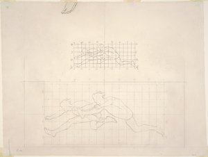 Studien für zwei klassische männliche Figuren im Sprung, 1919-1920