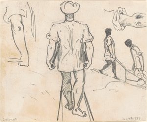 Studien von Bauern mit Schubkarren von John Singer Sargent