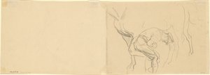 Studie für "Beschlagen von Kavalleriepferden an der Front" [verso] von John Singer Sargent