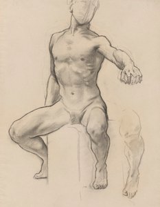 Studie von Perseus für Perseus auf Pegasus, der Medusa tötet, Wandgemälde, Treppenhaus, Museum of Fine Arts, Boston von John Singer Sargent