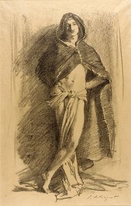 Studie eines jungen Mannes (mit Umhang) von John Singer Sargent