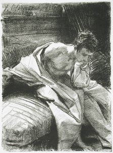 Studie eines sitzenden jungen Mannes von John Singer Sargent