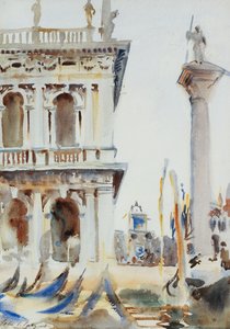 Die Ecke der Libreria mit der Säule des Heiligen Theodor, Venedig, 1904