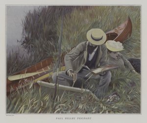 Paul Helleu beim Malen von John Singer after Sargent