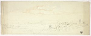 Panoramablick auf Küstenstadt