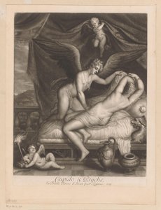 Cupido und Psyche im Bett