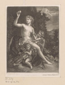Venus mit einem Apfel und zwei Cupidos mit Geige und Tauben von John Smith