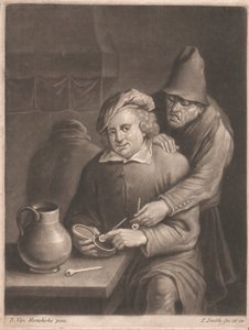 Ein Raucher am Tisch sitzend von John Smith