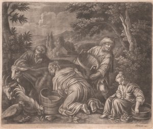 Frau melkt eine Ziege von John Smith