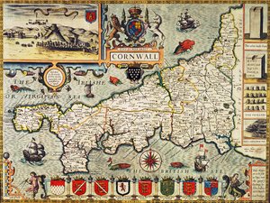 Karte von Cornwall aus dem 
