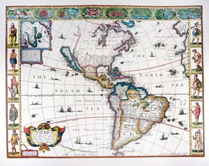 Karte der westlichen Hemisphäre im Jahr 1626