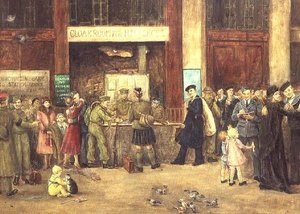 Die Garderobe der Streitkräfte am Bahnhof Waterloo von John Stewart Clark