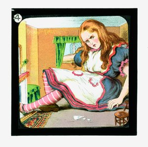 Alice im Wunderland, kolorierte Laternenbilder von John Tenniel