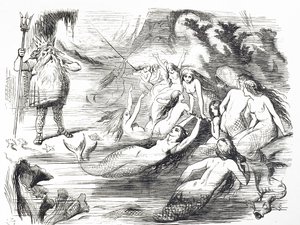 Karikatur über den zweiten Versuch, das Atlantische Telegrafenkabel zu verlegen von John Tenniel