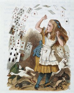 Spielkarten - in „Die Kinderstube Alice im Wunderland“ von Lewis Carroll, Illustration von John Tenniel (1820-1914) von John Tenniel