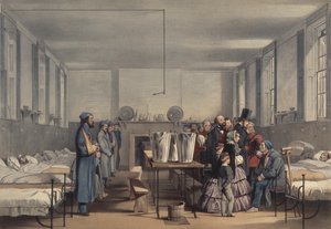 Königin Victoria und Prinz Albert besuchen im Krimkrieg verwundete Soldaten im Brompton Hospital, Chatham, 1855 von John Tenniel