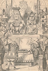 Der König und die Königin der Herzen im Gericht, 1889 von John Tenniel