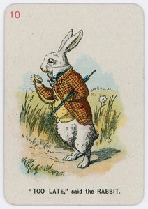 Zu spät, sagte das Kaninchen von John Tenniel