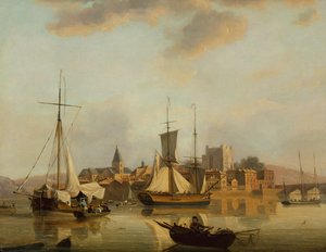 Ansicht von Rochester mit Schiffen