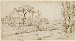 Am Ende der Chenies St, Bedford Square, 20. Juli 1793 (Tinte auf Papier) von John Thomas Serres
