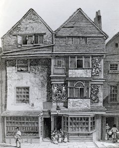 Häuser auf der Südseite einer Straße namens London Wall, veröffentlicht 1812 von John Thomas Smith