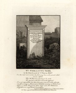 Grab des königlichen Graveurs William Woollett, gestorben 1735, auf dem Kirchhof von St. Pancras, Middlesex von John Thomas Smith