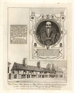 Van Dun’s Armenhäuser in Petty France, mit seinem Wanddenkmal in der St. Margaret’s Kirche, Westminster