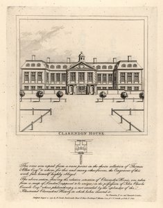 Ansicht von Clarendon House von der St James Straße, aus einem seltenen Druck in der Sammlung von Thomas Allen