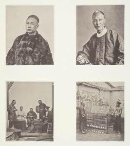 Ein kantonesischer Gentleman, ein kantonesischer Gentleman, Schroffing Dollars, Seide aufwickeln, ca. 1868 von John Thomson