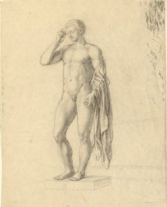 Nackte männliche Figur (klassisch) zeigt linke (?) Seite von John Trumbull