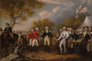 Die Kapitulation von General Burgoyne in Saratoga, 16. Oktober 1777