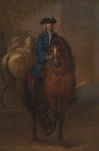 Ein junger Herr reitet ein geschultes Pferd von John Vanderbank
