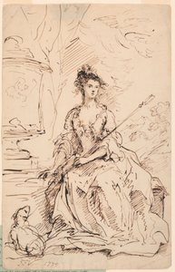 Porträt einer Dame (Peg Woffington?) als Schäferin von John Vanderbank
