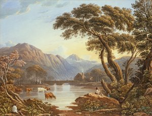 Beddgelert-Brücke, Nordwales von John Varley